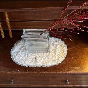 Clear Glass Ribbed Vase